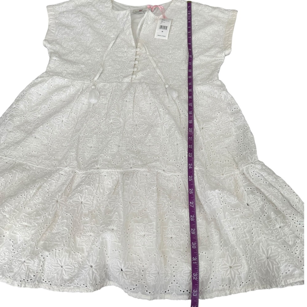 Vineyard Vines NWT Island Eyelet Swing Dress White Cap Medium Bridal Graduation - Picture 10 of 11